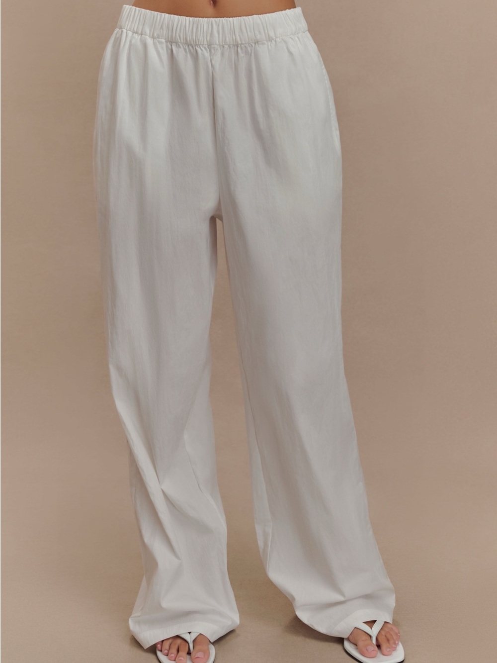 Campbell Cotton Wide Leg Pants - White